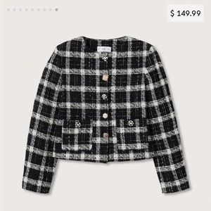 Mango NWT Check Tweed Jacket